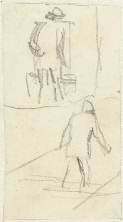 Twee schetsen van dragers