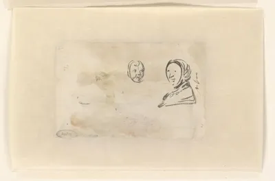Twee schetsen van hoofden