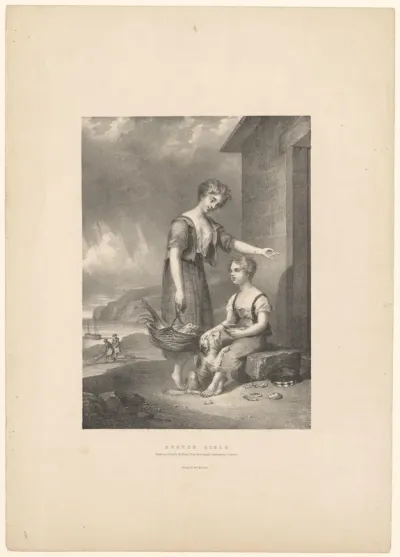 Twee schotse meisjes voor een huis