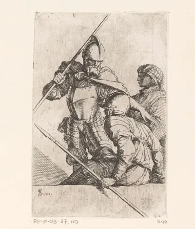 Twee soldaten en een figuur met tulband