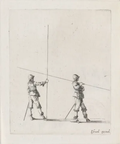 Twee soldaten met speren