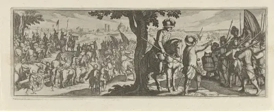 Twee soldaten onder een boom
