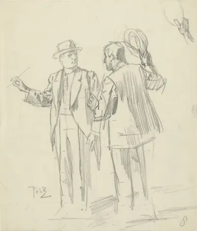 Twee staande mannen