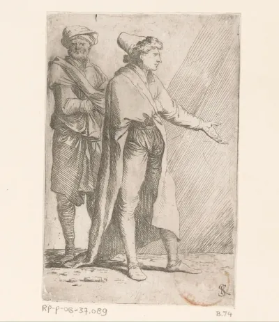 Twee staande mannen