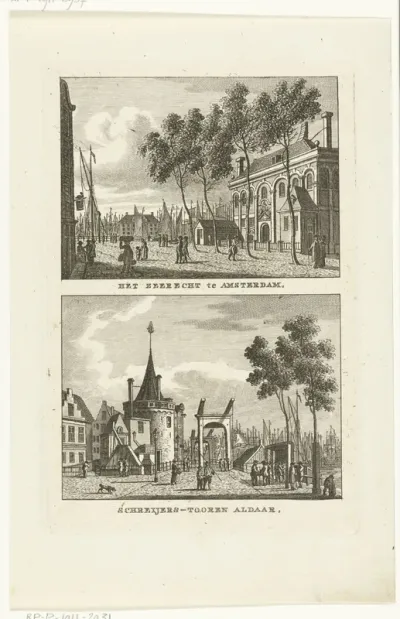 Twee stadsgezichten te Amsterdam: Zeerecht en Schreierstoren