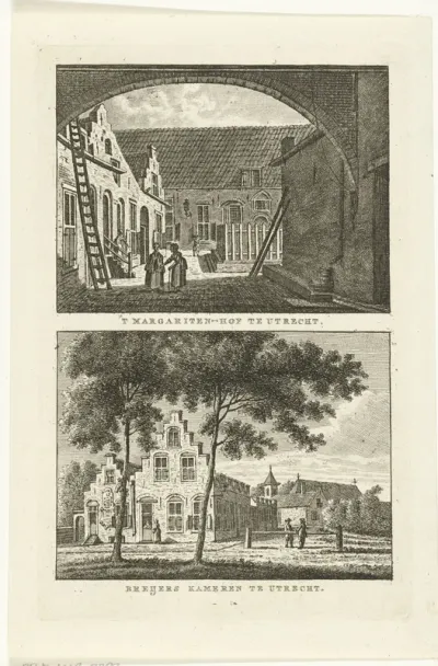 Twee stadsgezichten te Utrecht: Sint Margaretenhof en Beyerskameren