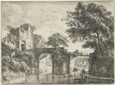 Twee stenen bruggen over een rivier