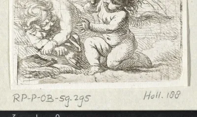 Twee stoeiende putti