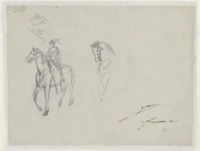 Twee studies van een paard