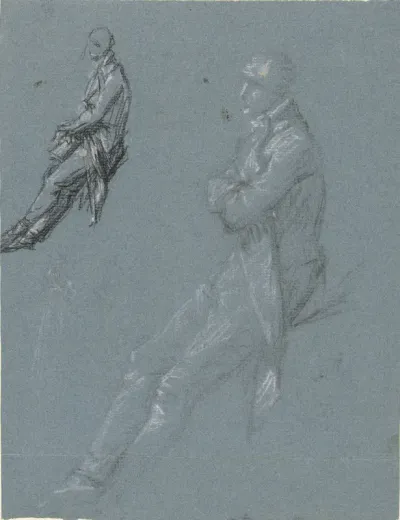 Twee studies van Rutger Jan Schimmelpenninck en een schets van zijn vrouw
