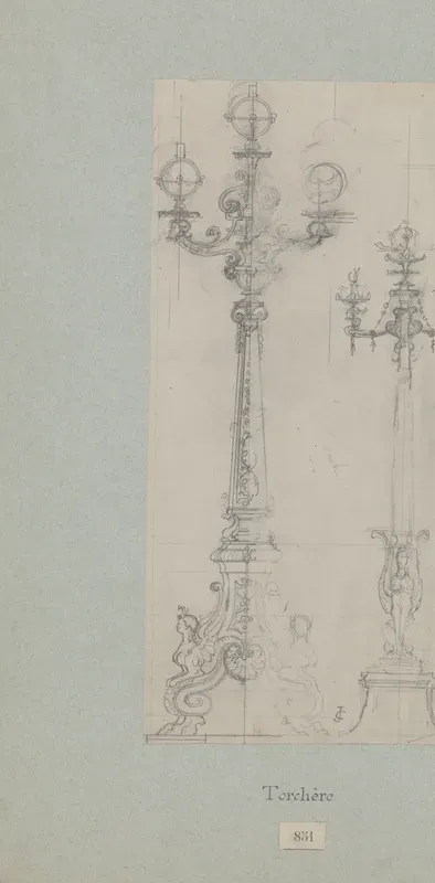 Twee torchères met bollampen