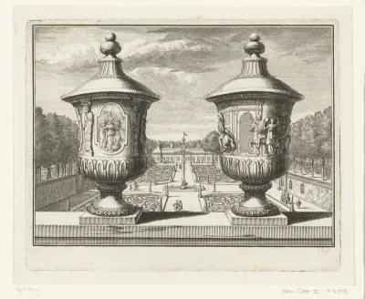 Twee vazen voor de parterre tuin van Zorgvliet