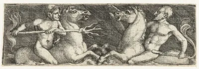 Twee vechtende tritons