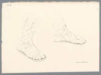 Twee voeten met sandalen