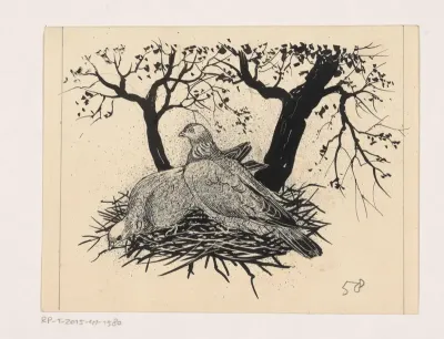 Twee vogels op een nest