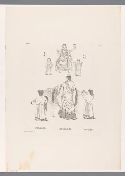 Twee voorstellingen met Japanse figuren