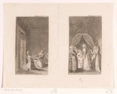 Twee voorstellingen uit Clarissa van Samuel Richardson
