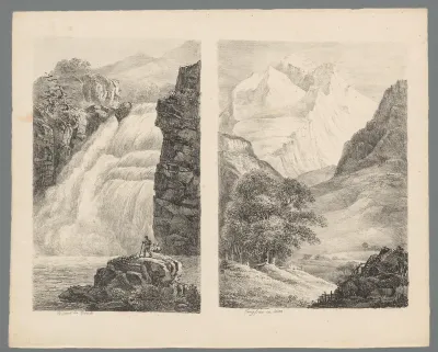 Twee voorstellingen van een Zwitsers landschap