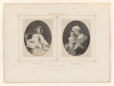 Twee voorstellingen van moeder met kind
