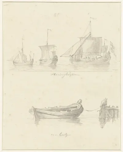 Twee voorstellingen van schepen