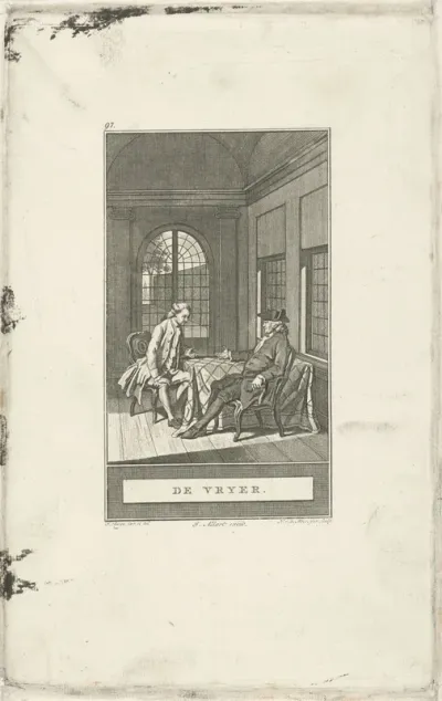 Twee vrienden bij een tafel