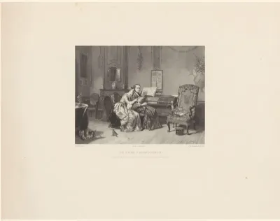 Twee vrouwen achter piano