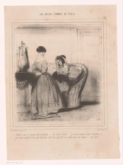 Twee vrouwen binnenshuis met elkaar in gesprek