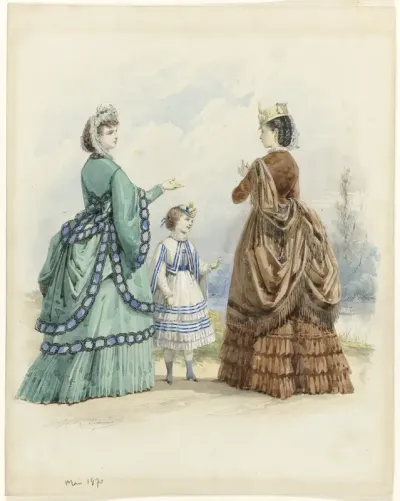 Twee vrouwen en een meisje, Mai 1870
