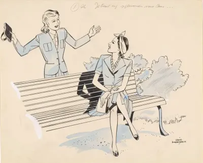 Twee vrouwen in gesprek in een park