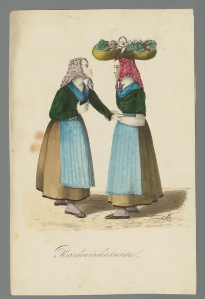 Twee vrouwen met hoofddoek uit Bardowick
