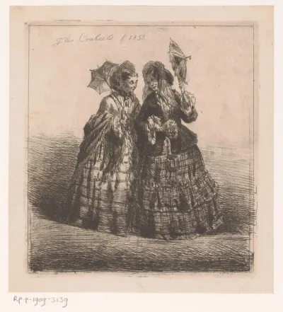 Twee vrouwen met parasol