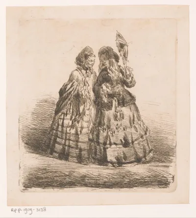 Twee vrouwen met parasol