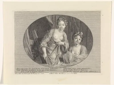 Twee vrouwen nemen een bad