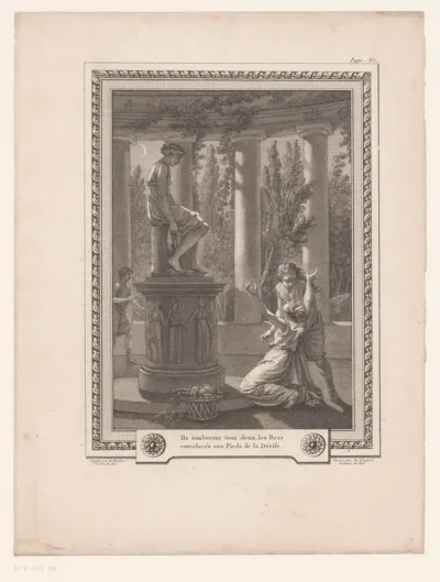Twee vrouwen voor een standbeeld