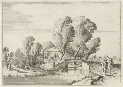 Twee wandelaars bij een kanaal