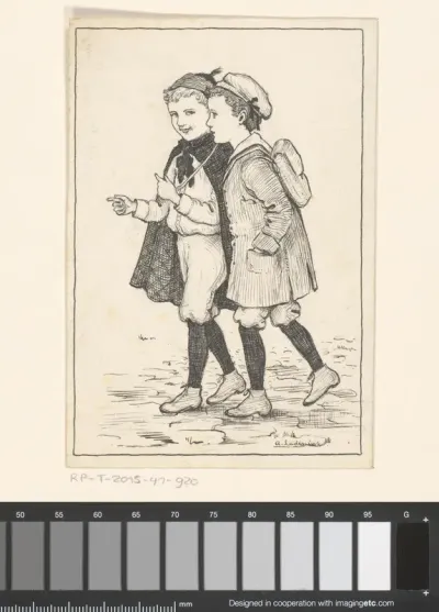 Twee wandelende jongens