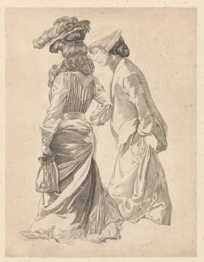 Twee wandelende vrouwen