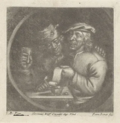 Twee zangers aan een tafel
