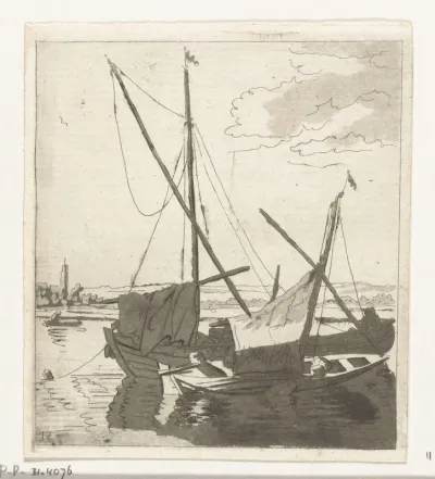 Twee zeilboten in een rivier