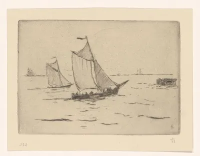 Twee zeilschepen op de Schelde