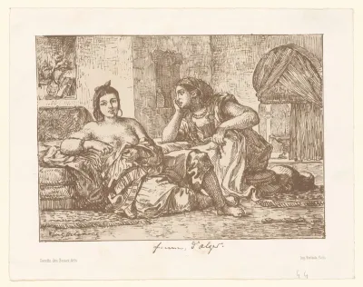 Twee zittende Algerijnse vrouwen