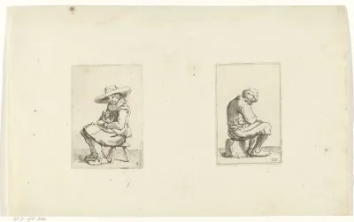 Twee zittende figuren
