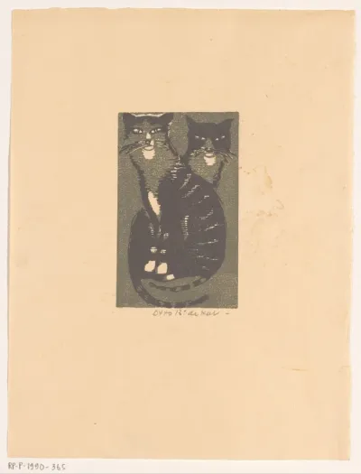 Twee zittende katten