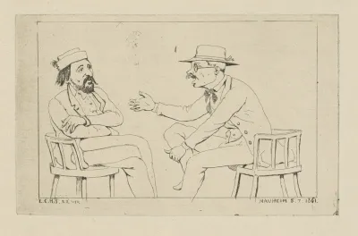Twee zittende mannen in gesprek