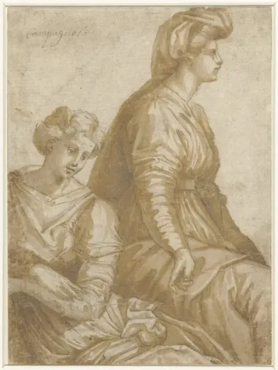 Twee zittende vrouwen
