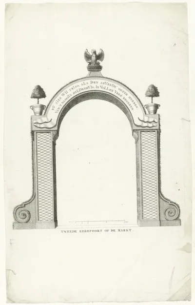 Tweede erepoort op de Markt, 1751