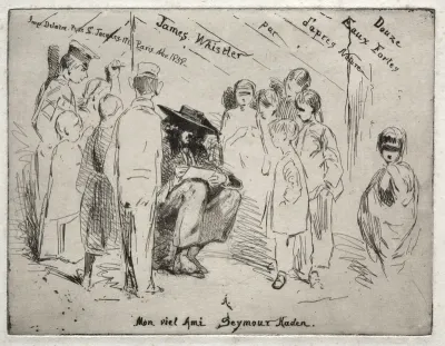 Twelve Etchings from Nature:  Title Page - Delauney Sketching