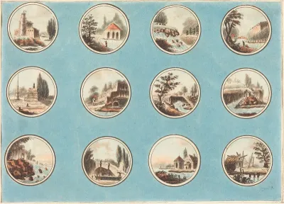 Twelve Roundels with Landscapes