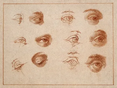 Twelve sketches of eyes