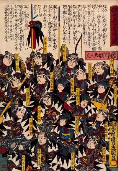 Twenty-three loyal retainers assigned to attack the main gate on their mission for revenge